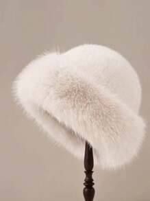 Warmer Fleece Ohrenschutz Fischerhut, Winter Winddichter Angelcap, modischer dicker einfarbiger lässiger eleganter bohemian Vintage Street-Style PET (Polyester) flauschiger Rand Warmer Winddichter Hut, Herbst Winter Halloween Halloween Deko