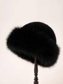 Warmer Fleece Ohrenschutz Fischerhut, Winter Winddichter Angelcap, modischer dicker einfarbiger lässiger eleganter bohemian Vintage Street-Style PET (Polyester) flauschiger Rand Warmer Winddichter Hut, Herbst Winter Halloween Halloween Deko