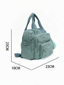 Waterproof Pompom Multilayer Crossbody Backpack Bag IMPORTED W5002 - Màu xanh lam - Xem 3