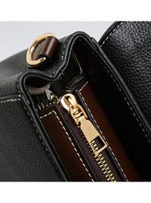 Túi xách nữ kiểu retro màu trơn mới năm 2024, túi đeo chéo cao cấp dành cho nữ, ví da mềm chất lượng cao dành cho nữ. - màu đen - Xem 12