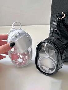 Portable Transparent Zipper Storage Bag Multifunctional Headphone Case Travel Storage Bag For Outdoor Office Back To School Essential Accessories - Multicolor - View 2