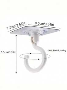 4个可旋转吊钩 - 安装简便，无需钻孔，粘性挂钩，可用于悬挂植物、灯笼、风铃等，用这些实用挂钩打造现代天花板装饰 - 彩色 - 查看 7