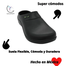 Zapato Sueco Doctor Enfermera Chef Cocina Económico - Negro - Ver 3