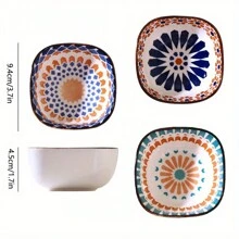 6pcs Japanese-Style Bohemian Ceramic Dish, For Hot Pot Ingredients, Snacks, Butterflies, Vegetables Or Pickles Christmas Gift
