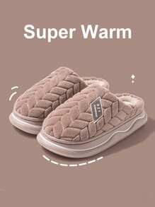 Chinelos Fofos Deslizantes Unissex, Sapatos Quentes Internos Antiderrapantes de Sola Grossa para Inverno, Sapatos Peludos