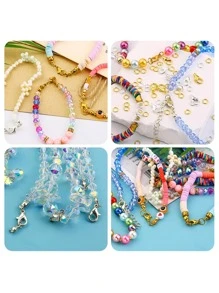 Kit para hacer joyas de 300 piezas con broches de langosta resistentes y anillas de salto en una caja de almacenamiento para suministros de collar y pulsera DIY y conexión de cadena