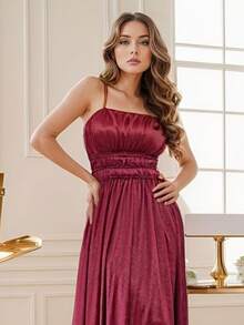Women Party Dresses - Burgundy - View 5