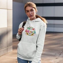 Sudadera UNISEX con Capucha y Cangurera  Estampado "Viva México Cabron3s" | Fiestas patrias | Corte recto y Holgada - Blanco - Ver 7