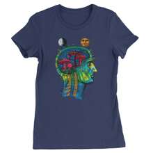 Psyche-Delic Cosmic Mushroom Head Womens T-Shirt - Yellow - View 7