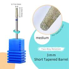 hytoos 1个3/32英寸金刚石钻头美甲钻，专业美甲钻头，适用于丙烯酸凝胶美甲、去除角质层和足部护理 - 彩色 - 查看 12