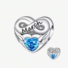 12-Month/Birthstone Series Plated Silver Beads Perfect For Diy Bracelet/Necklace Women's Jewelry Making - Love - View 12