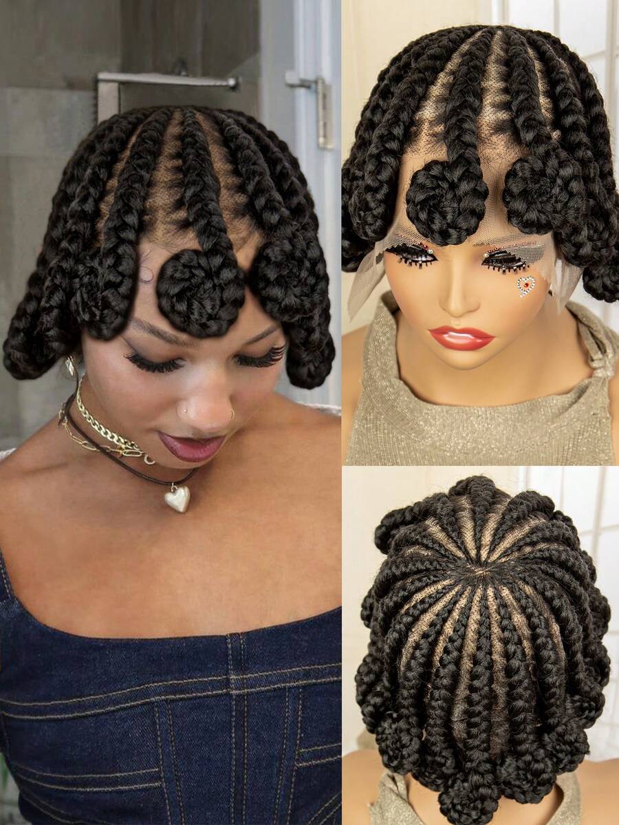 S SEDITTYHAIR New Synthetic Wig With Lace, Watermelon Braided Fiber Hair Extension, Black - Black - View 1