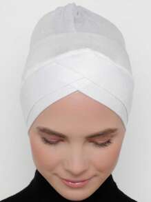 1 件阿拉伯纯色经典简约头巾，内衬头巾，适合日常生活、节日、户外活动头巾，适用于 Abaya 透气帽下面纱衣服