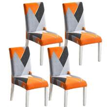 1 Stück/4 Stücke/6 Stücke Stuhlbezüge mit Weihnachtsmann Muster als Weihnachtsdekoration, weicher universell passender Schreibtisch Bezug, abnehmbar und waschbar Anti-Staub Stretch Stuhlschutz