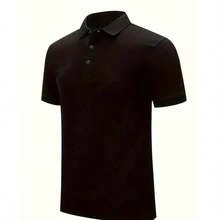LORIVI FASHIONS T-SHIRT MEN'S SHORT-SLEEVED POLO SHIRT WITH COLLAR AND BUTTONS CASUAL AND SPORTY - Black - View 3