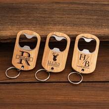 个性化木制开瓶器，定制开瓶器，雕刻木制钥匙扣开瓶器，伴郎礼物，送给爸爸丈夫男朋友的开瓶器礼物