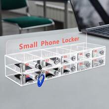 10 Slots Acrylic Cell Phone Locker Cell Phones Storage Cabinet For Office School - Clear - View 2