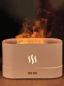 1pc Colorful LED Flame Aroma Diffuser Bedroom Desktop Atmosphere Decorative Lamp Creative Humidifier Light Simulated Flame Ultrasonic Humidifier Portable 7-Color Flame Fireplace Air Aroma Essential Oil Diffuser USB Plug-In