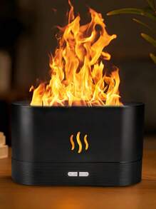 1pc Colorful LED Flame Aroma Diffuser Bedroom Desktop Atmosphere Decorative Lamp Creative Humidifier Light Simulated Flame Ultrasonic Humidifier Portable 7-Color Flame Fireplace Air Aroma Essential Oil Diffuser USB Plug-In