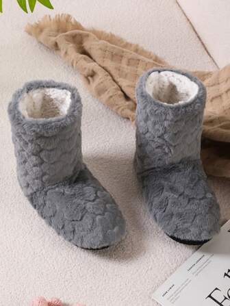 2025 Heart-Shaped Non-Slip Thick Fleece Indoor Slippers For Men & Women, Silent Bedroom Slippers