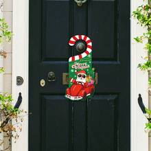 钻石画圣诞门标志吊坠套件用于门装饰，圣诞节 5D 特殊形状钻石水晶钻石艺术挂门按数字套件适合成人工艺品 DIY 礼物 - 彩色 - 查看 5
