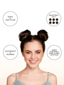 6 Stücke kleine Donut Haarbun Maker für Mädchen, Ballett Bun Maker für Mädchen, Socken Bun Haar Maker, Haar Donut Bun Maker, einfacher Bun Haar Bun Maker, (6 Stücke braun 2 Inch Größe)