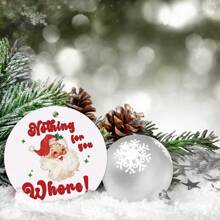 1pc Acrylic Santa Claus Ornament - Round "Nothing For You" Christmas Tree Decoration, Christmas Souvenir, Farmhouse Style Christmas Tree Hanging Ornament, Christmas Home Decor - Multicolor - View 5