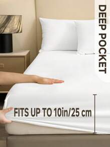 1pc Solid Color Fitted Sheet, Bedding, Fitted Sheet, Mattress Cover, Bed Cover, Soft And Comfortable Mattress Protector, Skin-Friendly Deep Pocket Bedding, Wrinkle-Free, Fade-Resistant, Machine Washable, Fits Twin Full King Queen All Size Bed, For Mother's Day Gift, Perfect Holiday Gift