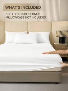 1pc Solid Color Fitted Sheet, Bedding, Fitted Sheet, Mattress Cover, Bed Cover, Soft And Comfortable Mattress Protector, Skin-Friendly Deep Pocket Bedding, Wrinkle-Free, Fade-Resistant, Machine Washable, Fits Twin Full King Queen All Size Bed, For Mother's Day Gift, Perfect Holiday Gift