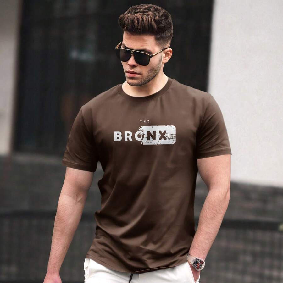 Shirt Men's T-Shirt Printed Bronx T-Shirt - 鏽棕色 - 查看 1