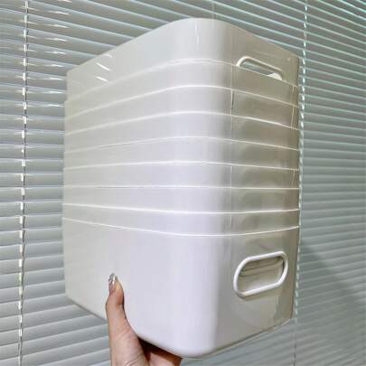 8 pezzi Scatole di stoccaggio in plastica multifunzionali con maniglie - Contenitori di stoccaggio versatili per cucina, bagno, camera da letto, soggiorno e scrivania - Cassetti in plastica PP durevole in vari colori