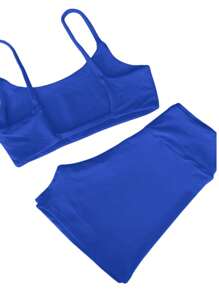 Set, Shorts And Fitness Top With Bare Back And Padded Insert.