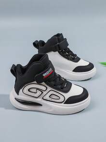 1 Pair Children Casual Hook And Loop Sneakers, Simple & Elegant, Versatile, Comfortable & Breathable, Suitable For Boys & Girls, School/Sports