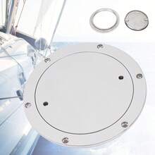 ZhdnBhnos LINSIE 316 Grade Stainless Steel Inspection Deck Plate, 6inch Round Boat Access Hatch Cover/Deck Plate/Inspection Hatch, For Marine Boat Yacht Truck RV 6Inch Boat Marine Deck Plate Inspection Access Hatch Cover 316 Stainless Steel The Best Gift/Present For Family&Friends Happy Christmas - Silver - View 1