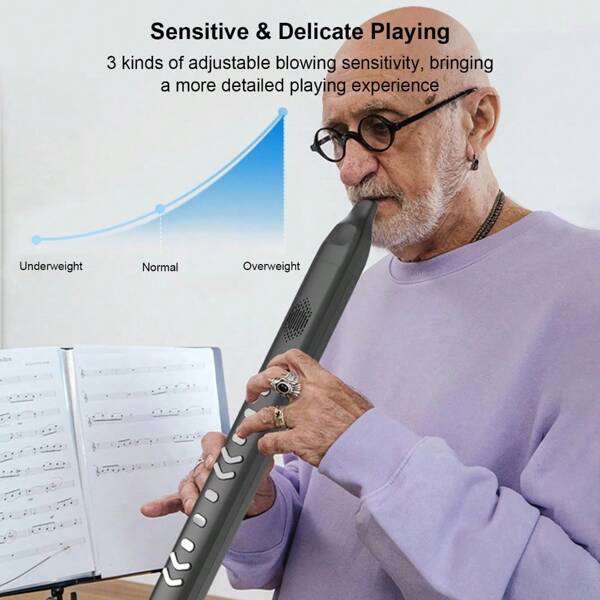 Portable Mini Electric Sax/Hulusi Rechargeable Music Toy Instrument 10 Sound Effects For Beginners