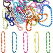 10-częściowy kolorowy brelok z koralikami kulkowymi, metalowe łańcuszki do zawieszania, łańcuszek z koralikami ze złączami do zawieszania ozdób, zawieszki, zawieszka do kluczy (10 cm), smycze do torebek z uchwytem na identyfikator, akcesoria samochodowe, zawieszki do torebek