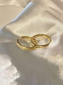 1pair S925 Sterling Silver Loop Hoop Earrings, Lightweight Luxury Gift Jewelry For Women