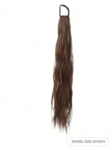 20Inch Ponytail With Elastic Hair Rope Long Straight Ponytail Extensions Synthetic Hair Extensions Elegant Natural Looking For Daily Use - Light Brown - View 3