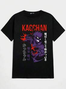 Kacchan T-Shirt Unisex 100% Cotton Streetwear New Release Shipping Various Colors!! - 黑色 - 查看 2