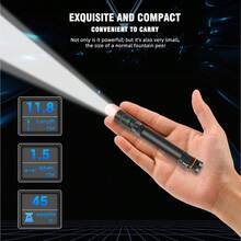 Portable Compact Mini Camping Lantern Strong Light USB Rechargeable Long Range Home Cycling Outdoor Emergency - 黑色 - 查看 8