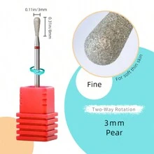 hytoos 1个3/32英寸金刚石钻头美甲钻，专业美甲钻头，适用于丙烯酸凝胶美甲、去除角质层和足部护理 - 彩色 - 查看 35