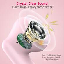 Wireless Earbuds, Bluetooth 5.3 Headphones In Ear With Noise Cancelling Mic, Earbuds Stereo Bass, IP7 Waterproof Sports Earphones, 32H Playtime USB C Charging Ear Buds Purple For Android IOS For Apple IPhone, IPad, Laptops, Gifts For Family, Friends, Kids, Hallowoon, Fall - Pink - View 5