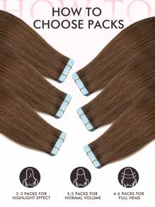 Extensiones de cabello humano con cinta de color negro natural 1b, 100% cabello humano invisible, 20 piezas de extensiones de cabello para mujeres - S4 - Ver 8