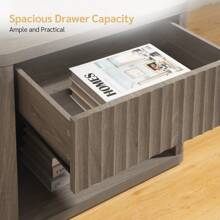 SICOTAS Gray Nightstands Set Of 2 With Drawer Modern Wood Bedside Table End Table For Bedroom Living Room Office - 灰色 - 查看 8