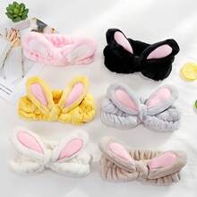 Flexible Coral Fleece Hairband Plain Color For Washing Face Makeup - 1 單位 - 查看 4