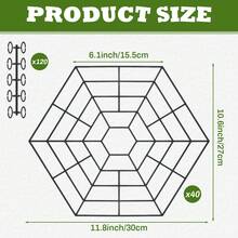 40 Pack Pond Protectors Pond Guard Netting Pond Netting Cover With 120 Pcs Connectors For Leaves Plastic Web Hexagonal Pond Guard Netting Floating On Water Resist Herons Racoons Cats Seabirds - màu đen - Xem 2