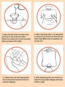 1pc  Soft Comfortable Cover Hot Water Bag For Winter, Girls Hot Compress, Warm Belly, Warm Water Bag, Small Size, Carry On Water Filling, Warm Hand Bag, Flushing Water, Warm Hand Bag - Default - View 6
