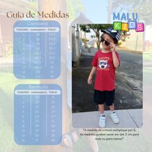 Roupa de Menino Infantil Verão 1 Camiseta e 1 Bermuda Masculina 1 ao 8 Conjunto Masculino - Conjunto Infantil de Verão Menino