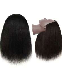 Tête de mannequin de 16 pouces avec modèle de tête d'entraînement capillaire - Tête de poupée de manikin de cosmétologie pour la pratique avec un support réglable, idéal pour les coiffeurs, les étudiants en cosmétologie et les passionnés de beauté - Noir - Voir 7