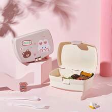 Kawaii Bear And Rabbit Lunch Box With Cutlery For Kids Sandwich Snack - NGẪU NHIÊN - Xem 8